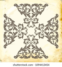 Retro baroque decorations element with flourishes calligraphic ornament. Vintage style design collection for Posters, Placards, Invitations, Banners, Badges and Logotypes.