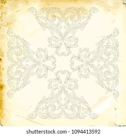 Retro baroque decorations element with flourishes calligraphic ornament. Vintage style design collection for Posters, Placards, Invitations, Banners, Badges and Logotypes.
