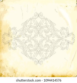 Retro baroque decorations element with flourishes calligraphic ornament. Vintage style design collection for Posters, Placards, Invitations, Banners, Badges and Logotypes.