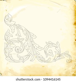 Retro baroque decorations element with flourishes calligraphic ornament. Vintage style design collection for Posters, Placards, Invitations, Banners, Badges and Logotypes.