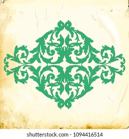Retro baroque decorations element with flourishes calligraphic ornament. Vintage style design collection for Posters, Placards, Invitations, Banners, Badges and Logotypes.