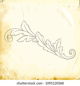 Retro baroque decorations element with flourishes calligraphic ornament. Vintage style design collection for Posters, Placards, Invitations, Banners, Badges and Logotypes.