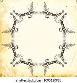 Retro baroque decorations element with flourishes calligraphic ornament. Vintage style design collection for Posters, Placards, Invitations, Banners, Badges and Logotypes.