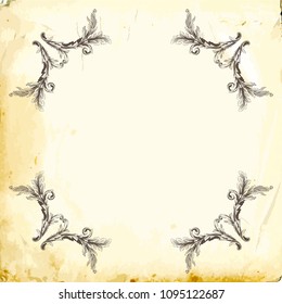Retro baroque decorations element with flourishes calligraphic ornament. Vintage style design collection for Posters, Placards, Invitations, Banners, Badges and Logotypes.