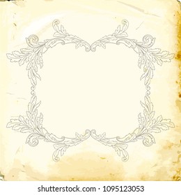 Retro baroque decorations element with flourishes calligraphic ornament. Vintage style design collection for Posters, Placards, Invitations, Banners, Badges and Logotypes.