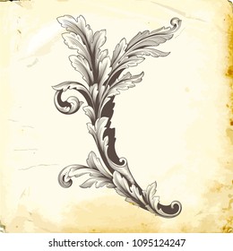 Retro baroque decorations element with flourishes calligraphic ornament. Vintage style design collection for Posters, Placards, Invitations, Banners, Badges and Logotypes.