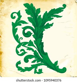 Retro baroque decorations element with flourishes calligraphic ornament. Vintage style design collection for Posters, Placards, Invitations, Banners, Badges and Logotypes.
