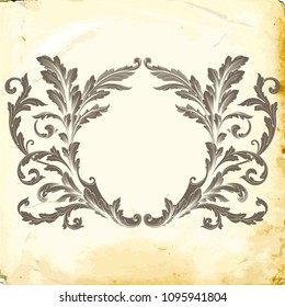 Retro baroque decorations element with flourishes calligraphic ornament. Vintage style design collection for Posters, Placards, Invitations, Banners, Badges and Logotypes.