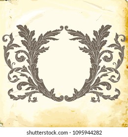 Retro baroque decorations element with flourishes calligraphic ornament. Vintage style design collection for Posters, Placards, Invitations, Banners, Badges and Logotypes.