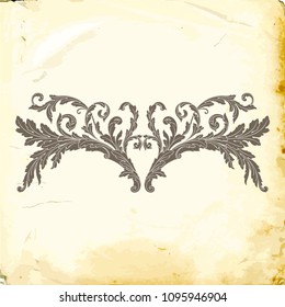 Retro baroque decorations element with flourishes calligraphic ornament. Vintage style design collection for Posters, Placards, Invitations, Banners, Badges and Logotypes.
