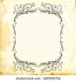 Retro baroque decorations element with flourishes calligraphic ornament. Vintage style design collection for Posters, Placards, Invitations, Banners, Badges and Logotypes.
