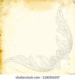 Retro baroque decorations element with flourishes calligraphic ornament. Vintage style design collection for Posters, Placards, Invitations, Banners, Badges and Logotypes.