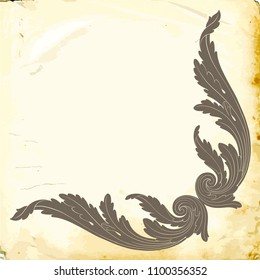 Retro baroque decorations element with flourishes calligraphic ornament. Vintage style design collection for Posters, Placards, Invitations, Banners, Badges and Logotypes.