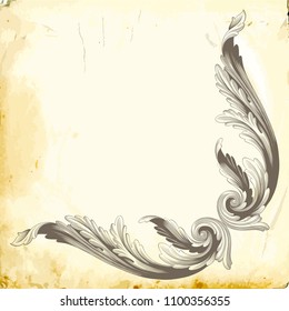Retro baroque decorations element with flourishes calligraphic ornament. Vintage style design collection for Posters, Placards, Invitations, Banners, Badges and Logotypes.