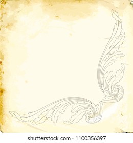 Retro baroque decorations element with flourishes calligraphic ornament. Vintage style design collection for Posters, Placards, Invitations, Banners, Badges and Logotypes.