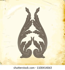 Retro baroque decorations element with flourishes calligraphic ornament. Vintage style design collection for Posters, Placards, Invitations, Banners, Badges and Logotypes.