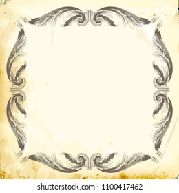 Retro baroque decorations element with flourishes calligraphic ornament. Vintage style design collection for Posters, Placards, Invitations, Banners, Badges and Logotypes.