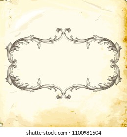 Retro baroque decorations element with flourishes calligraphic ornament. Vintage style design collection for Posters, Placards, Invitations, Banners, Badges and Logotypes.