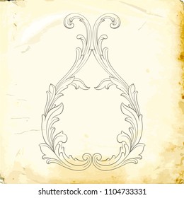 Retro baroque decorations element with flourishes calligraphic ornament. Vintage style design collection for Posters, Placards, Invitations, Banners, Badges and Logotypes.