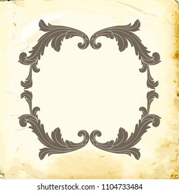 Retro baroque decorations element with flourishes calligraphic ornament. Vintage style design collection for Posters, Placards, Invitations, Banners, Badges and Logotypes.