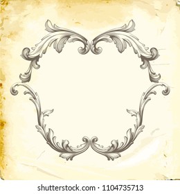 Retro baroque decorations element with flourishes calligraphic ornament. Vintage style design collection for Posters, Placards, Invitations, Banners, Badges and Logotypes.
