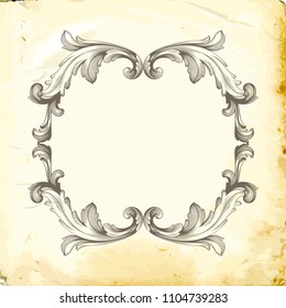 Retro baroque decorations element with flourishes calligraphic ornament. Vintage style design collection for Posters, Placards, Invitations, Banners, Badges and Logotypes.
