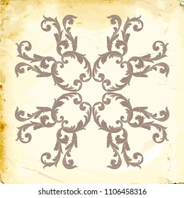 Retro baroque decorations element with flourishes calligraphic ornament. Vintage style design collection for Posters, Placards, Invitations, Banners, Badges and Logotypes.