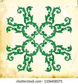 Retro baroque decorations element with flourishes calligraphic ornament. Vintage style design collection for Posters, Placards, Invitations, Banners, Badges and Logotypes.
