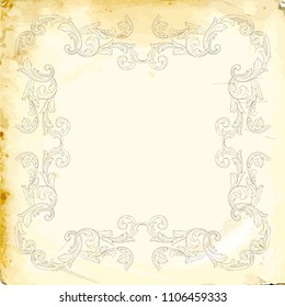 Retro baroque decorations element with flourishes calligraphic ornament. Vintage style design collection for Posters, Placards, Invitations, Banners, Badges and Logotypes.