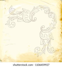 Retro baroque decorations element with flourishes calligraphic ornament. Vintage style design collection for Posters, Placards, Invitations, Banners, Badges and Logotypes.