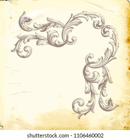 Retro baroque decorations element with flourishes calligraphic ornament. Vintage style design collection for Posters, Placards, Invitations, Banners, Badges and Logotypes.