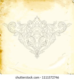 Retro baroque decorations element with flourishes calligraphic ornament. Vintage style design collection for Posters, Placards, Invitations, Banners, Badges and Logotypes.
