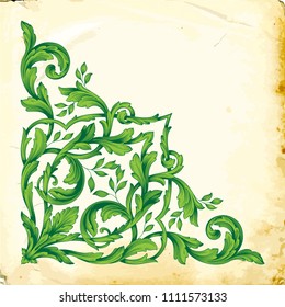 Retro baroque decorations element with flourishes calligraphic ornament. Vintage style design collection for Posters, Placards, Invitations, Banners, Badges and Logotypes.
