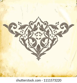 Retro baroque decorations element with flourishes calligraphic ornament. Vintage style design collection for Posters, Placards, Invitations, Banners, Badges and Logotypes.