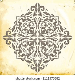 Retro baroque decorations element with flourishes calligraphic ornament. Vintage style design collection for Posters, Placards, Invitations, Banners, Badges and Logotypes.