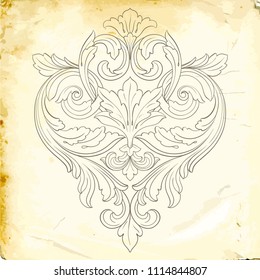 Retro baroque decorations element with flourishes calligraphic ornament. Vintage style design collection for Posters, Placards, Invitations, Banners, Badges and Logotypes.