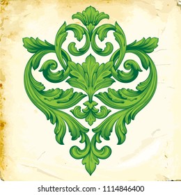 Retro baroque decorations element with flourishes calligraphic ornament. Vintage style design collection for Posters, Placards, Invitations, Banners, Badges and Logotypes.