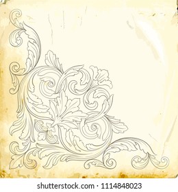 Retro baroque decorations element with flourishes calligraphic ornament. Vintage style design collection for Posters, Placards, Invitations, Banners, Badges and Logotypes.