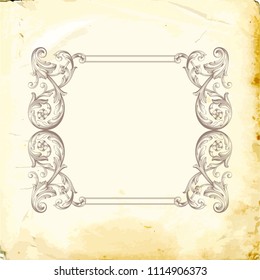 Retro baroque decorations element with flourishes calligraphic ornament. Vintage style design collection for Posters, Placards, Invitations, Banners, Badges and Logotypes.