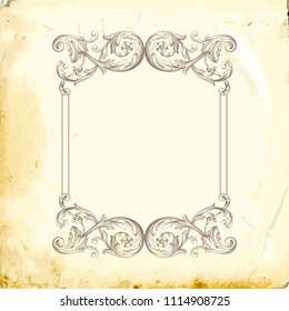 Retro baroque decorations element with flourishes calligraphic ornament. Vintage style design collection for Posters, Placards, Invitations, Banners, Badges and Logotypes.