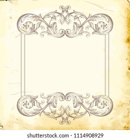 Retro baroque decorations element with flourishes calligraphic ornament. Vintage style design collection for Posters, Placards, Invitations, Banners, Badges and Logotypes.