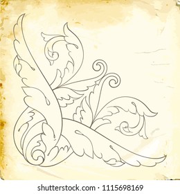 Retro baroque decorations element with flourishes calligraphic ornament. Vintage style design collection for Posters, Placards, Invitations, Banners, Badges and Logotypes.