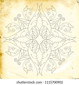 Retro baroque decorations element with flourishes calligraphic ornament. Vintage style design collection for Posters, Placards, Invitations, Banners, Badges and Logotypes.