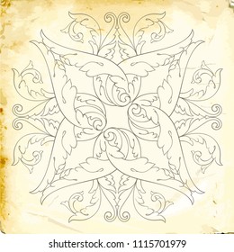 Retro baroque decorations element with flourishes calligraphic ornament. Vintage style design collection for Posters, Placards, Invitations, Banners, Badges and Logotypes.