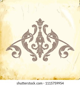 Retro baroque decorations element with flourishes calligraphic ornament. Vintage style design collection for Posters, Placards, Invitations, Banners, Badges and Logotypes.