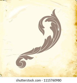 Retro baroque decorations element with flourishes calligraphic ornament. Vintage style design collection for Posters, Placards, Invitations, Banners, Badges and Logotypes.