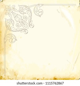 Retro baroque decorations element with flourishes calligraphic ornament. Vintage style design collection for Posters, Placards, Invitations, Banners, Badges and Logotypes.