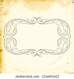 Retro baroque decorations element with flourishes calligraphic ornament. Vintage style design collection for Posters, Placards, Invitations, Banners, Badges and Logotypes.