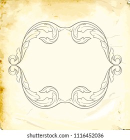 Retro baroque decorations element with flourishes calligraphic ornament. Vintage style design collection for Posters, Placards, Invitations, Banners, Badges and Logotypes.
