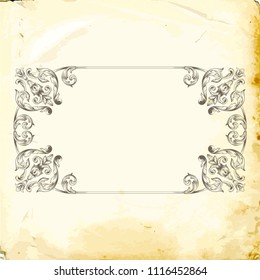 Retro baroque decorations element with flourishes calligraphic ornament. Vintage style design collection for Posters, Placards, Invitations, Banners, Badges and Logotypes.